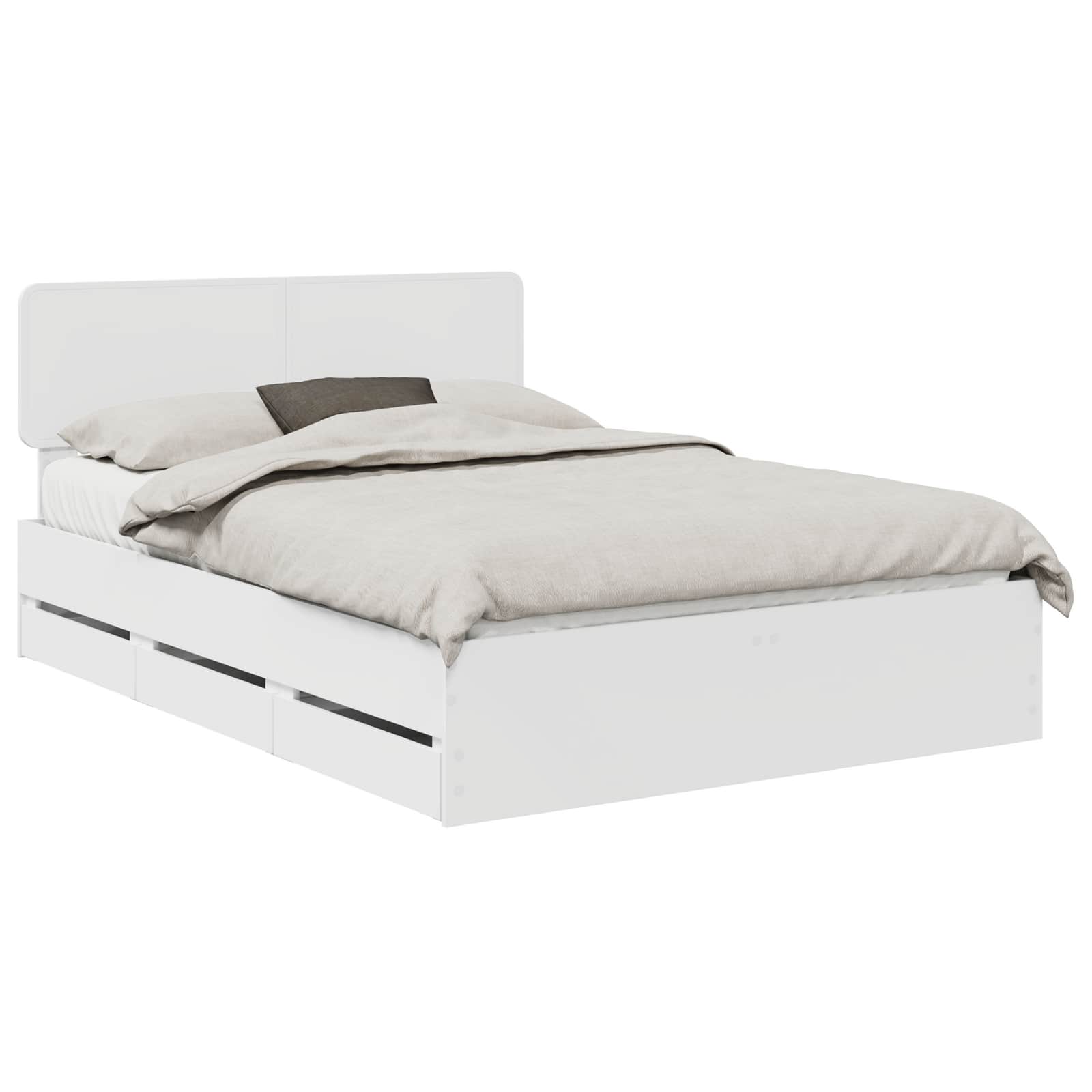 vidaXL Bed Frame with Drawer White 140 x 190 cm Engineered Wood 2