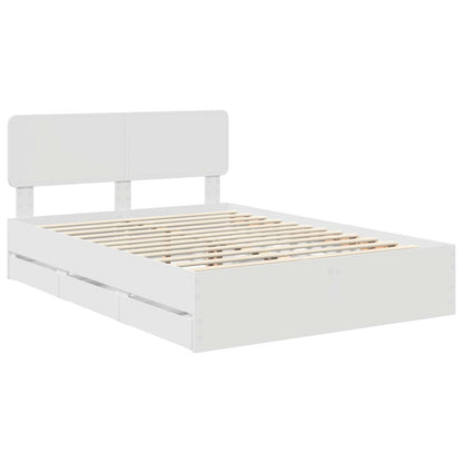 vidaXL Bed Frame with Drawer White 140 x 190 cm Engineered Wood 4