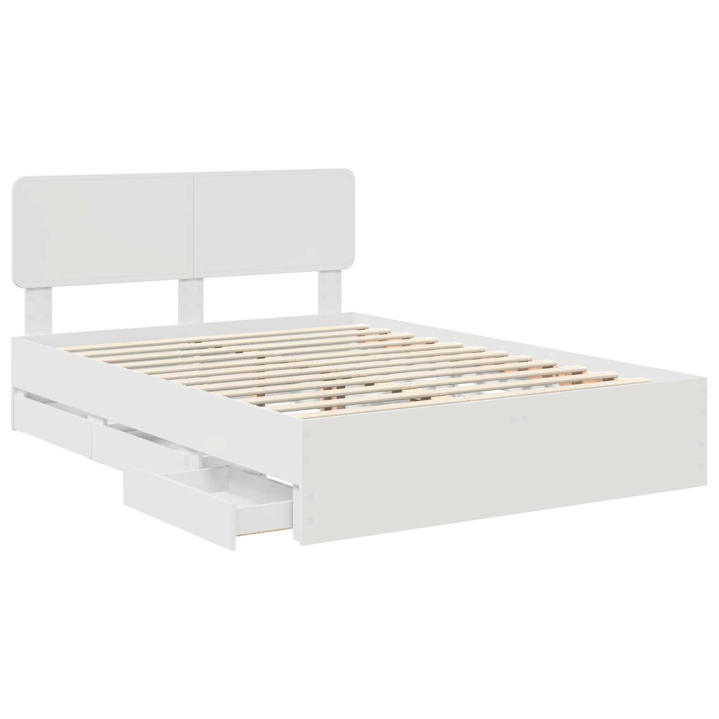 vidaXL Bed Frame with Drawer White 140 x 190 cm Engineered Wood 5