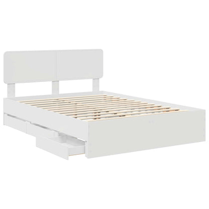 vidaXL Bed Frame with Drawer White 140 x 190 cm Engineered Wood 5