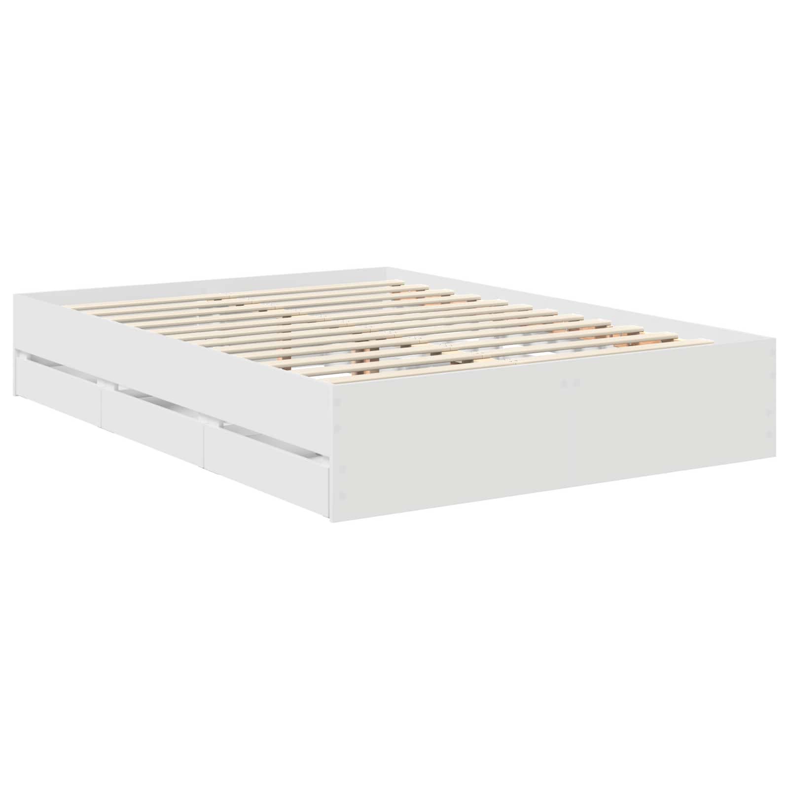 vidaXL Bed Frame with Drawer White 140 x 190 cm Engineered Wood 6