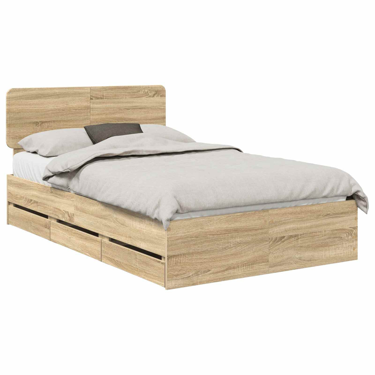 Bed Frame with Drawer Engineered Wood Length 190 cm Sonoma oak 120 cm