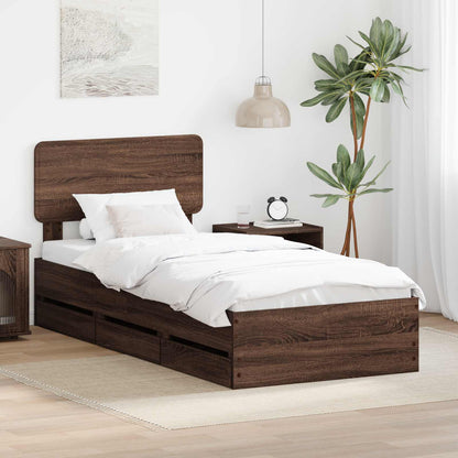 vidaXL Bed Frame with Drawer Engineered Wood Length 190 cm