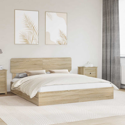Storage Bed with Drawer Engineered Wood Length 200 cm Sonoma oak 180 cm