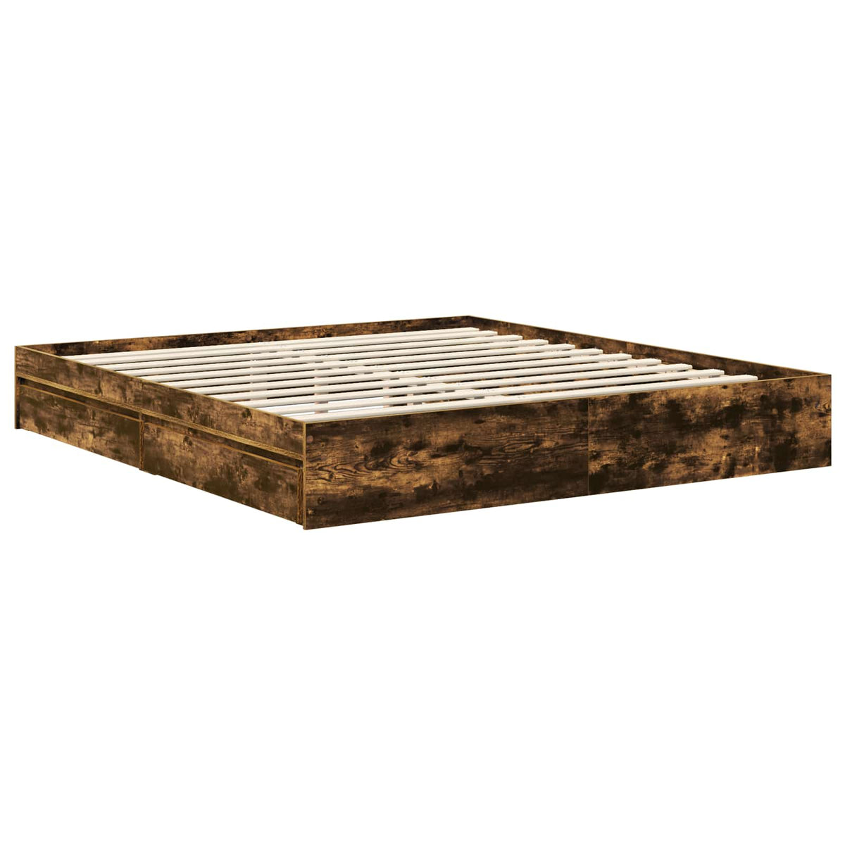 vidaXL Storage Bed Smoked Oak 180 x 200 cm Engineered Wood 6