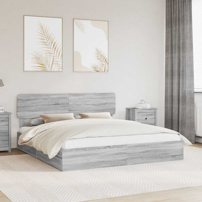 vidaXL Storage Bed Adjustable Grey Sonoma 180 x 200 cm Engineered Wood 1