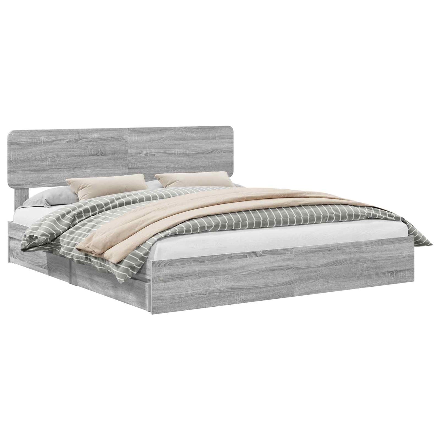 vidaXL Storage Bed Adjustable Grey Sonoma 180 x 200 cm Engineered Wood 2