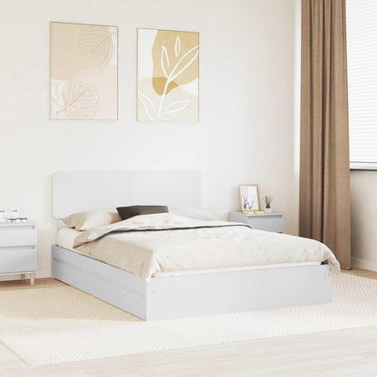vidaXL Storage Bed with Drawer White 160 x 200 cm Engineered Wood 1