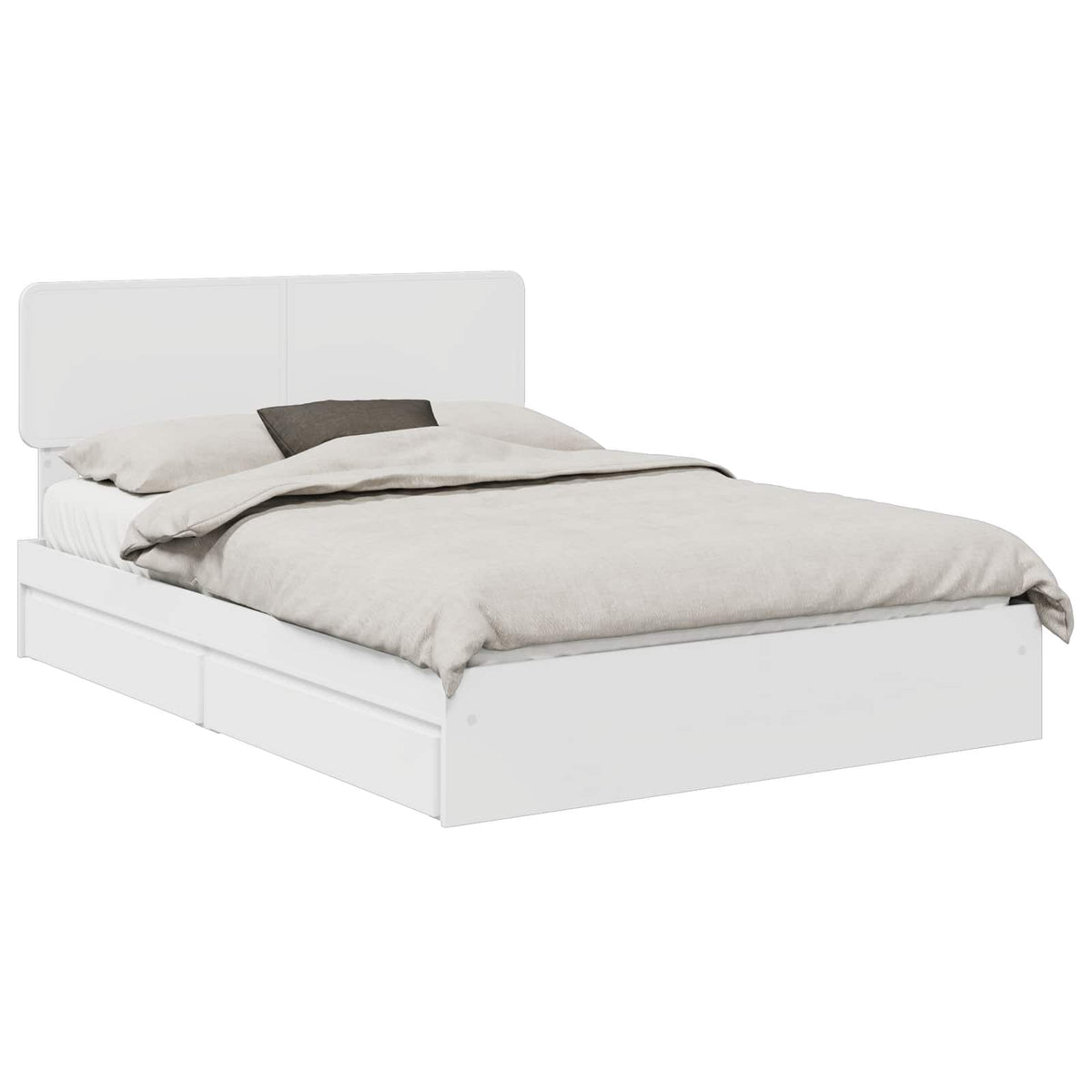 vidaXL Storage Bed with Drawer White 160 x 200 cm Engineered Wood 2