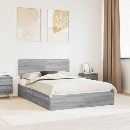 vidaXL Storage Bed Adjustable Grey Sonoma 140 x 200 cm Engineered Wood 1