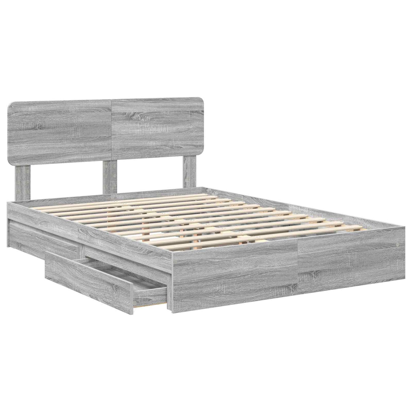 vidaXL Storage Bed Adjustable Grey Sonoma 140 x 200 cm Engineered Wood 5