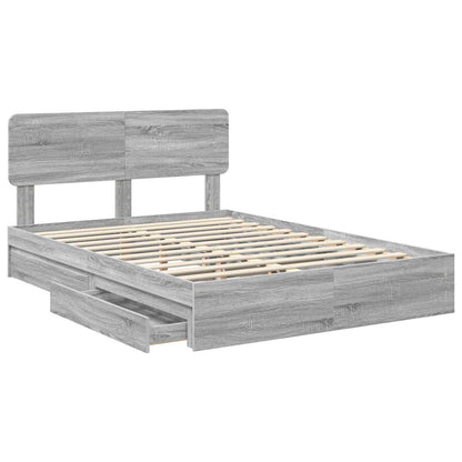 vidaXL Storage Bed Adjustable Grey Sonoma 140 x 200 cm Engineered Wood 5