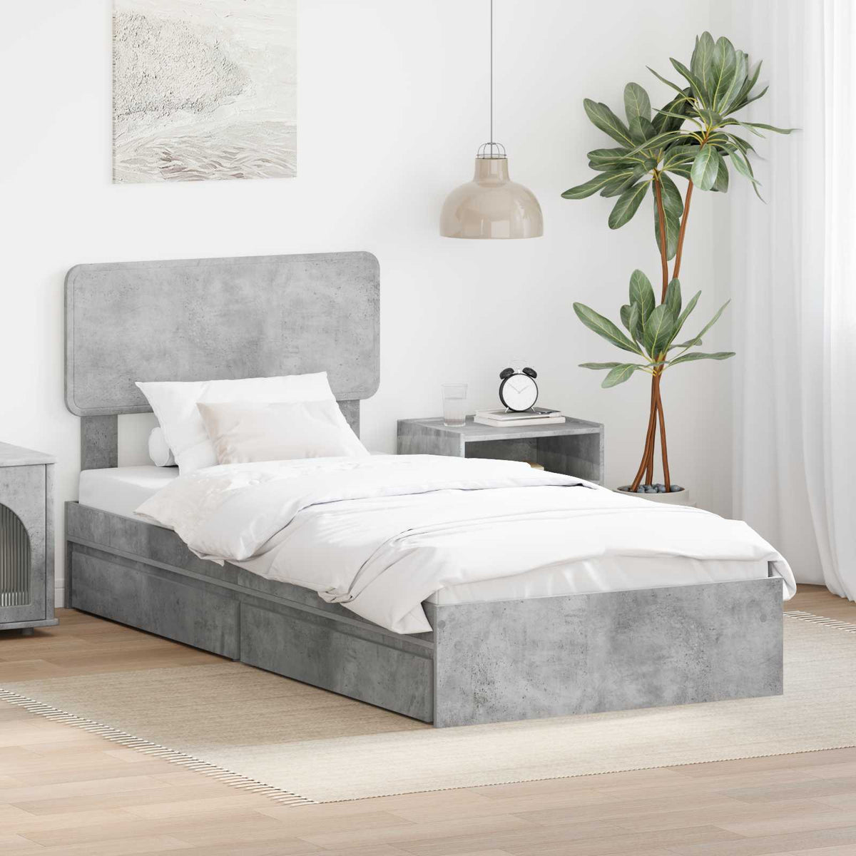 vidaXL Storage Bed with Drawer Engineered Wood Length 190 cm