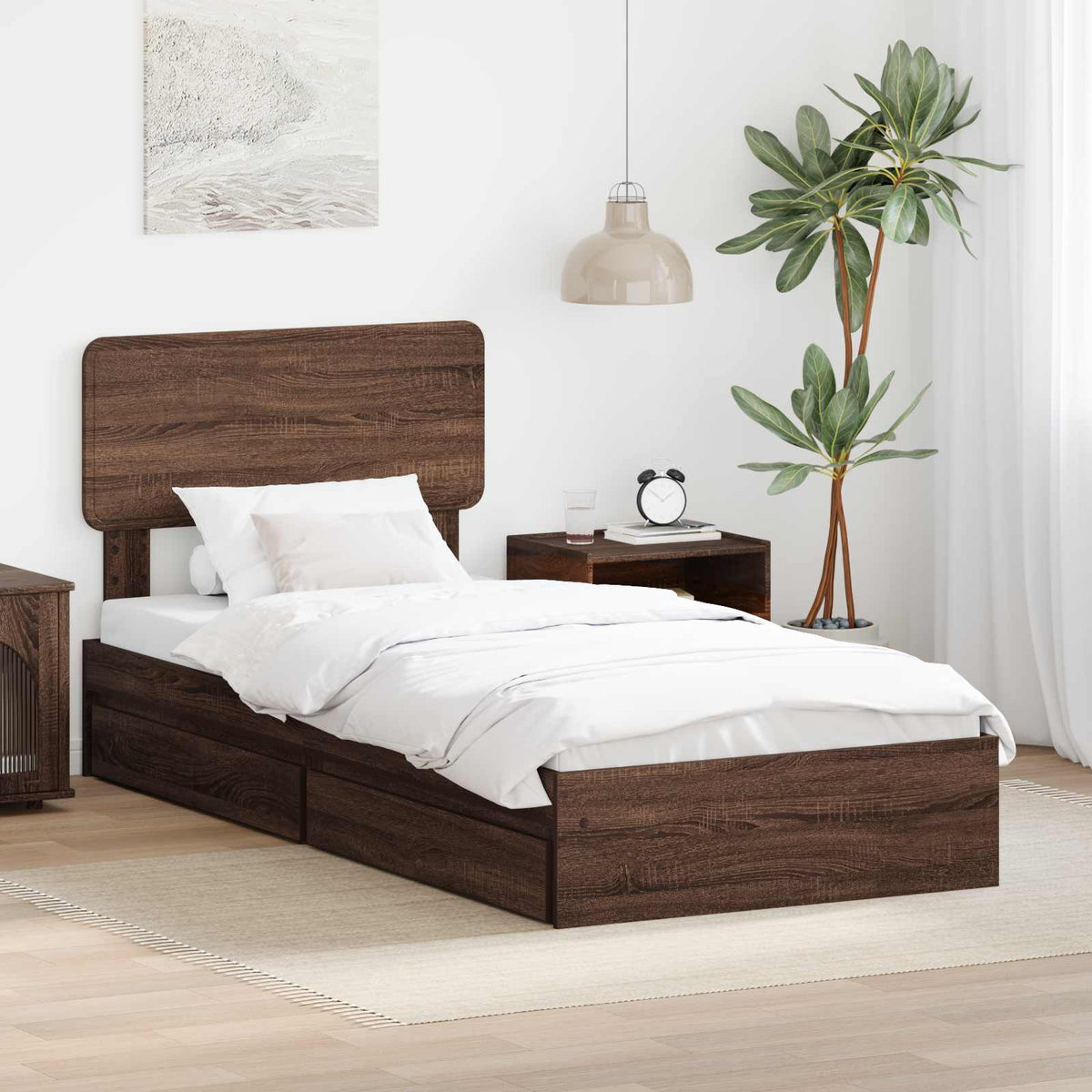 vidaXL Storage Bed with Drawer Engineered Wood Length 190 cm