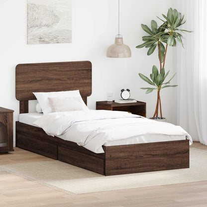 vidaXL Storage Bed with Drawer Engineered Wood Length 190 cm