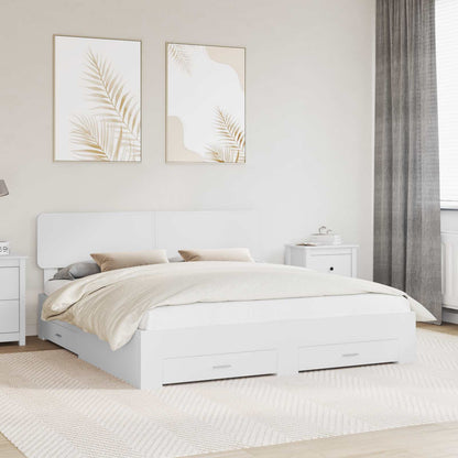 vidaXL Bed Frame with Drawer White 180 x 200 cm Engineered Wood 1
