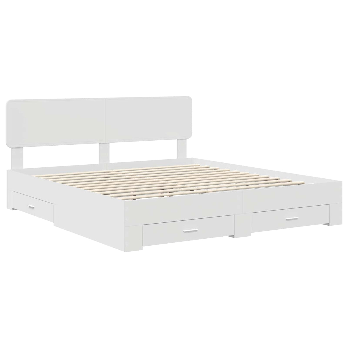 vidaXL Bed Frame with Drawer White 180 x 200 cm Engineered Wood 2