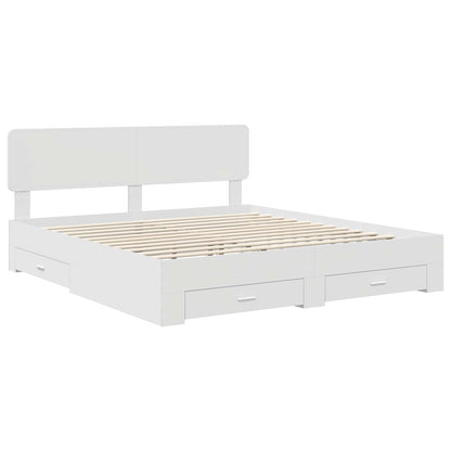 vidaXL Bed Frame with Drawer White 180 x 200 cm Engineered Wood 2
