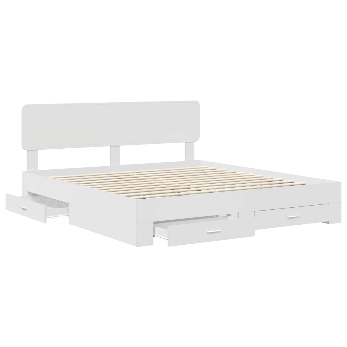 vidaXL Bed Frame with Drawer White 180 x 200 cm Engineered Wood 4