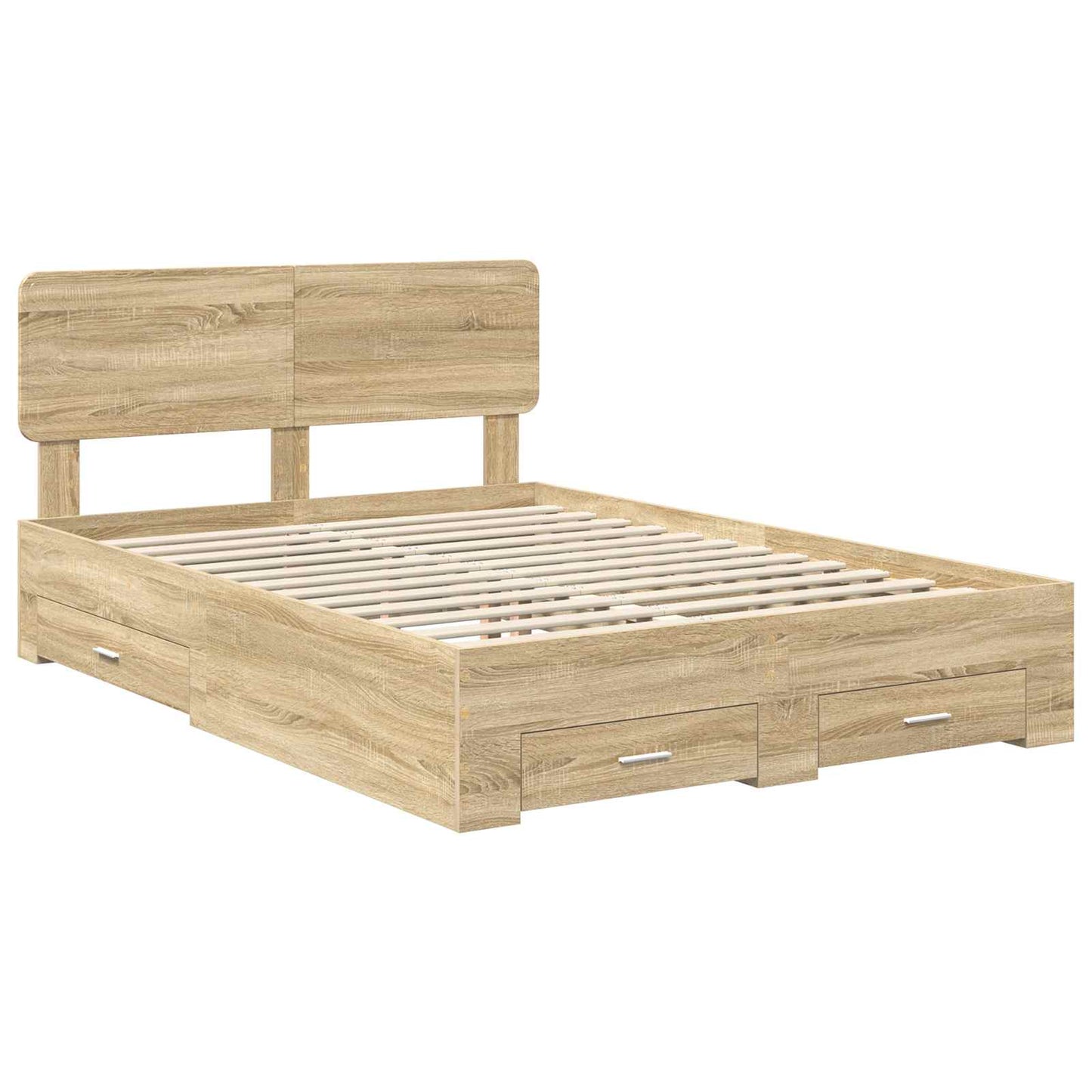 vidaXL Bed Frame with Drawer Sonoma Oak 150 x 200 cm Engineered Wood 4