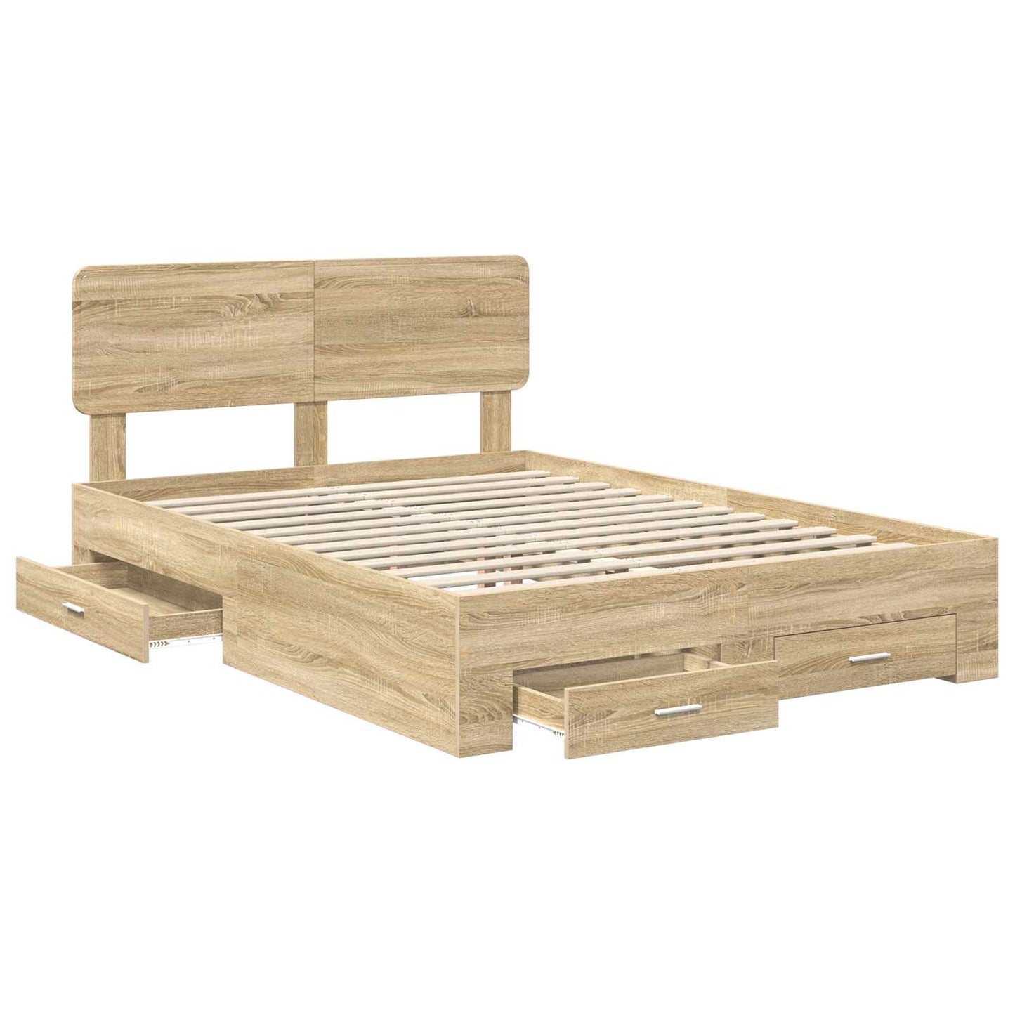 vidaXL Bed Frame with Drawer Sonoma Oak 150 x 200 cm Engineered Wood 5