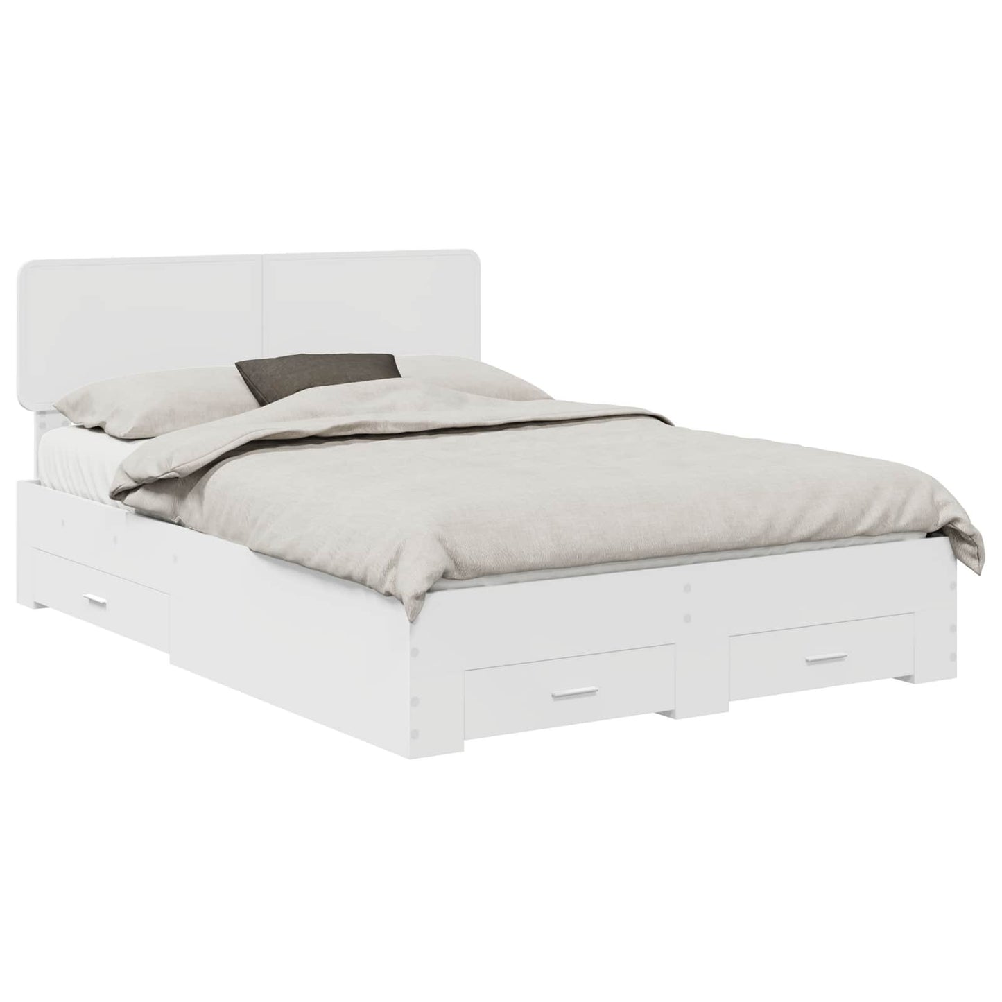 vidaXL Bed Frame with Drawer White 140 x 200 cm Engineered Wood 2