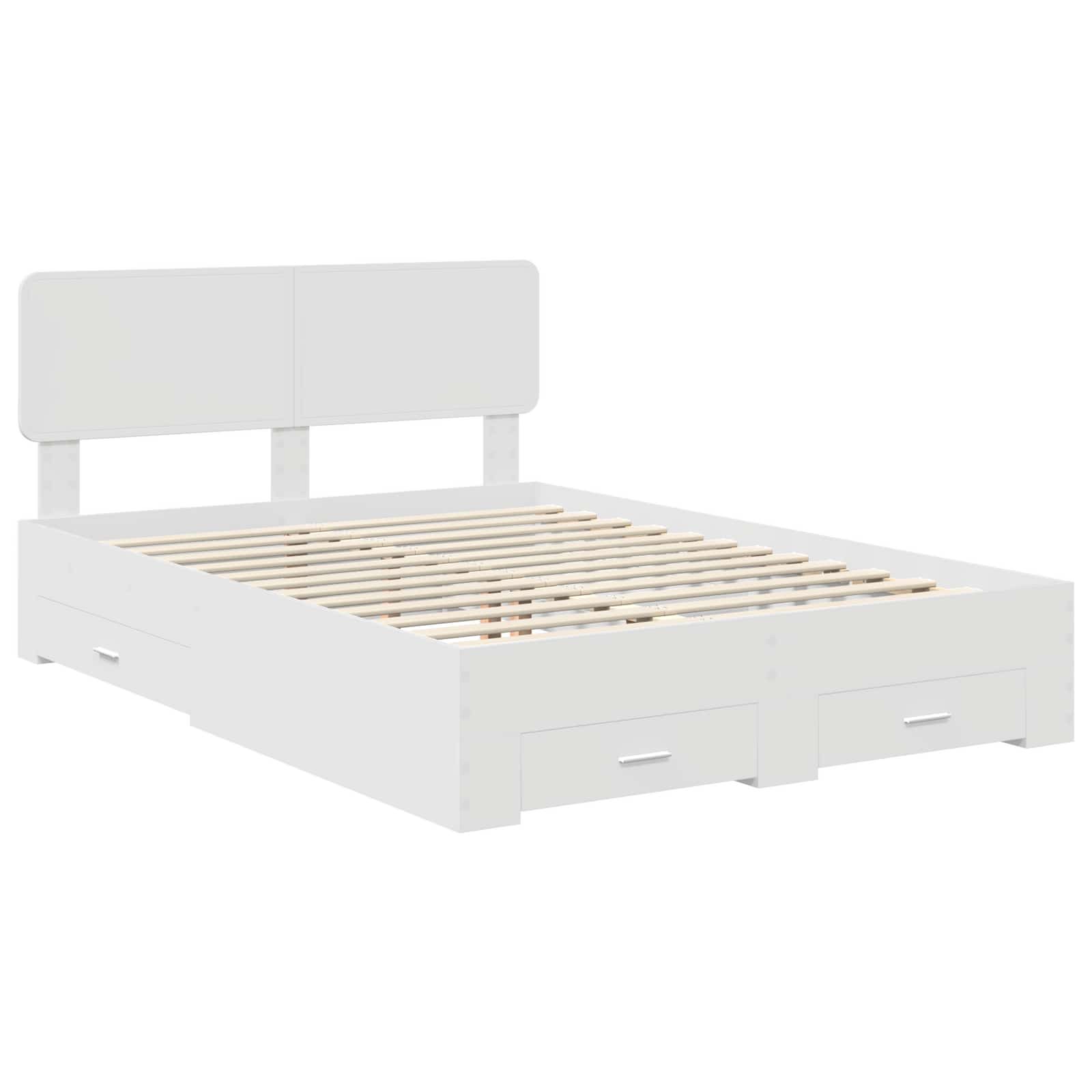 vidaXL Bed Frame with Drawer White 140 x 200 cm Engineered Wood 4