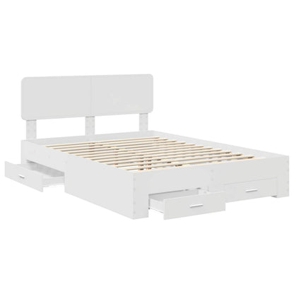 vidaXL Bed Frame with Drawer White 140 x 200 cm Engineered Wood 5