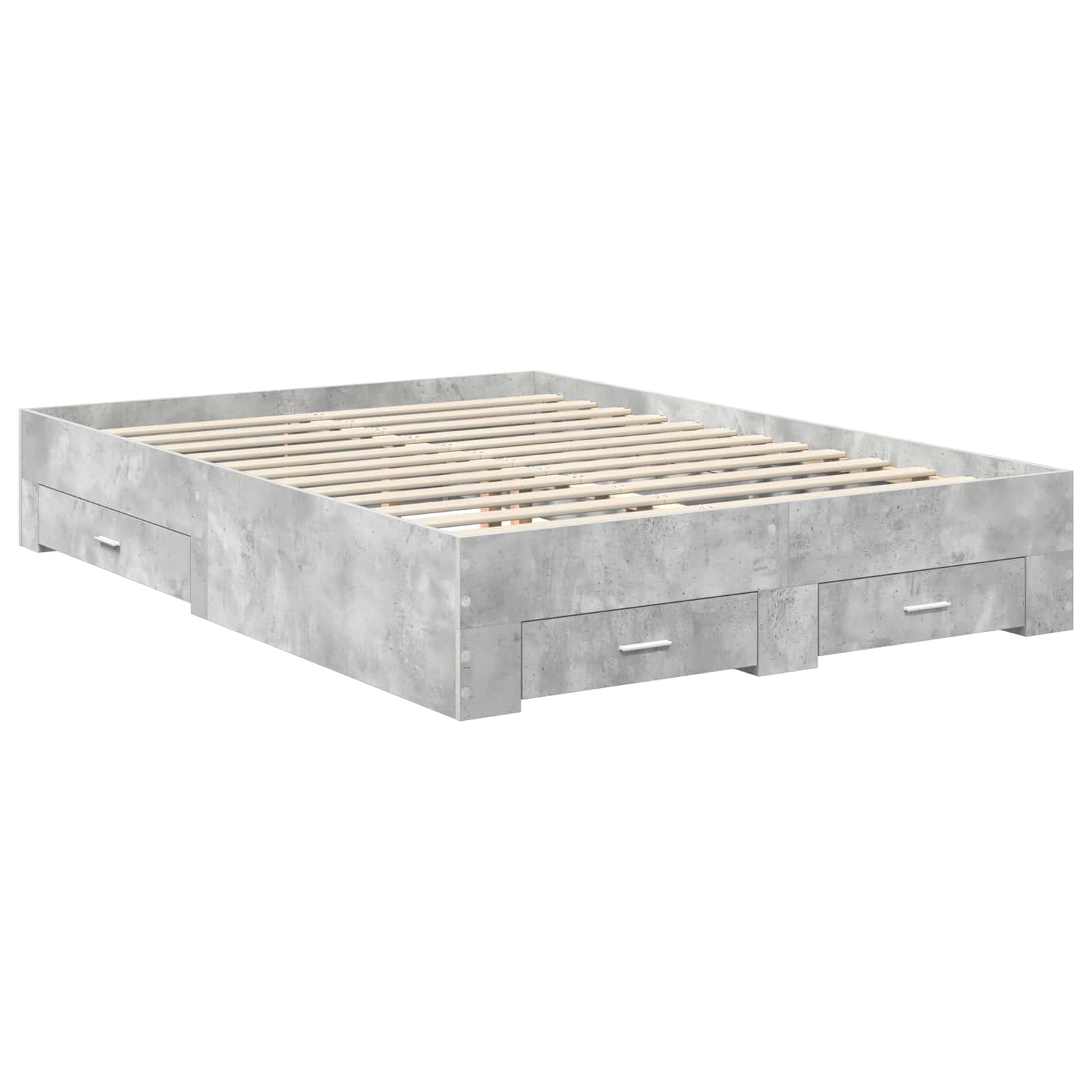 vidaXL Bed Frame Concrete Grey 140 x 200 cm Engineered Wood 6