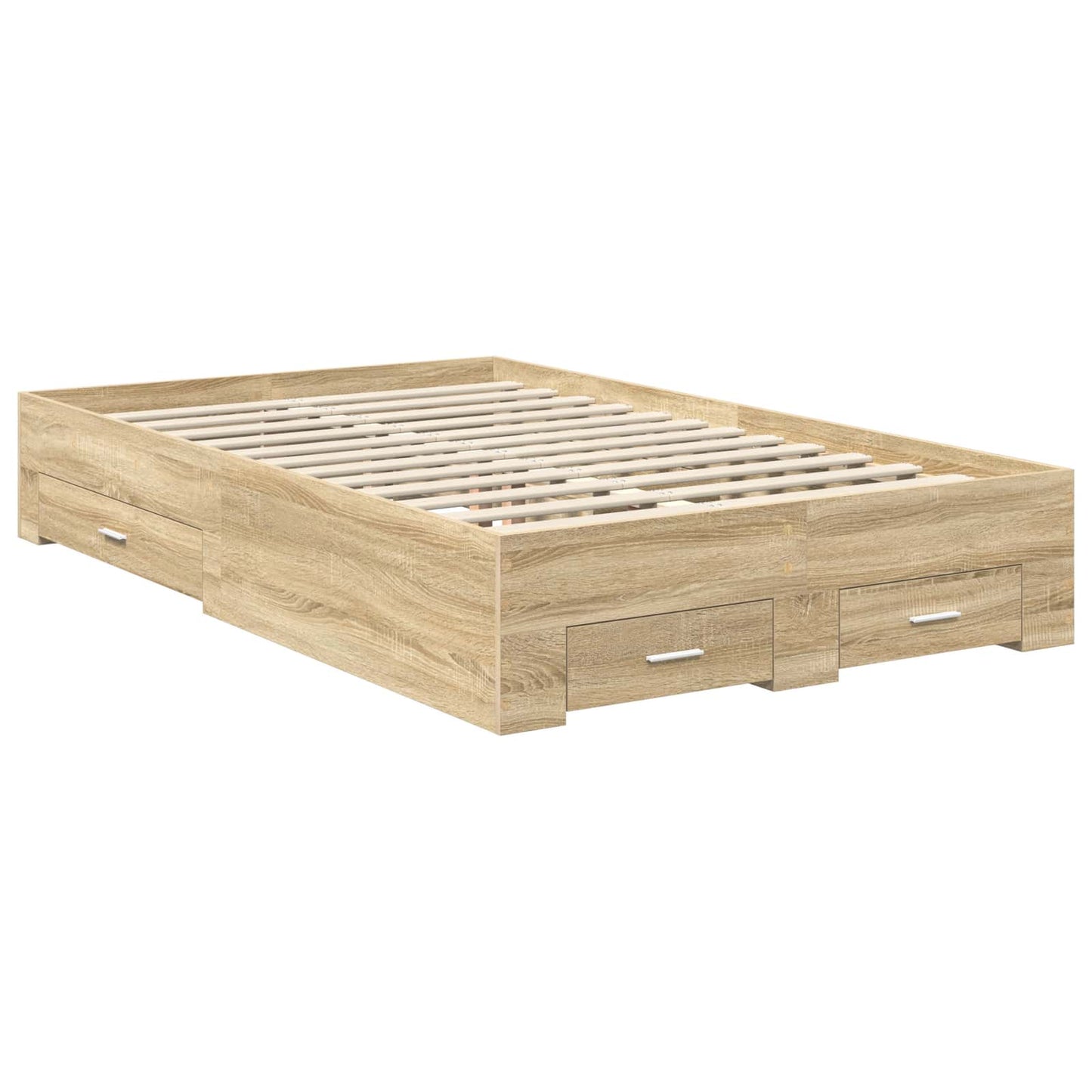 vidaXL Bed Frame with Drawer Sonoma Oak 135 x 190 cm Engineered Wood 6