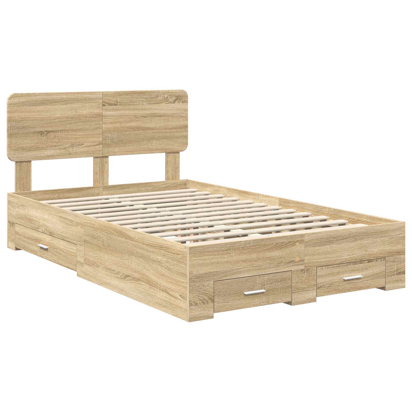 vidaXL Bed Frame with Drawer Sonoma Oak 120 x 200 cm Engineered Wood 4