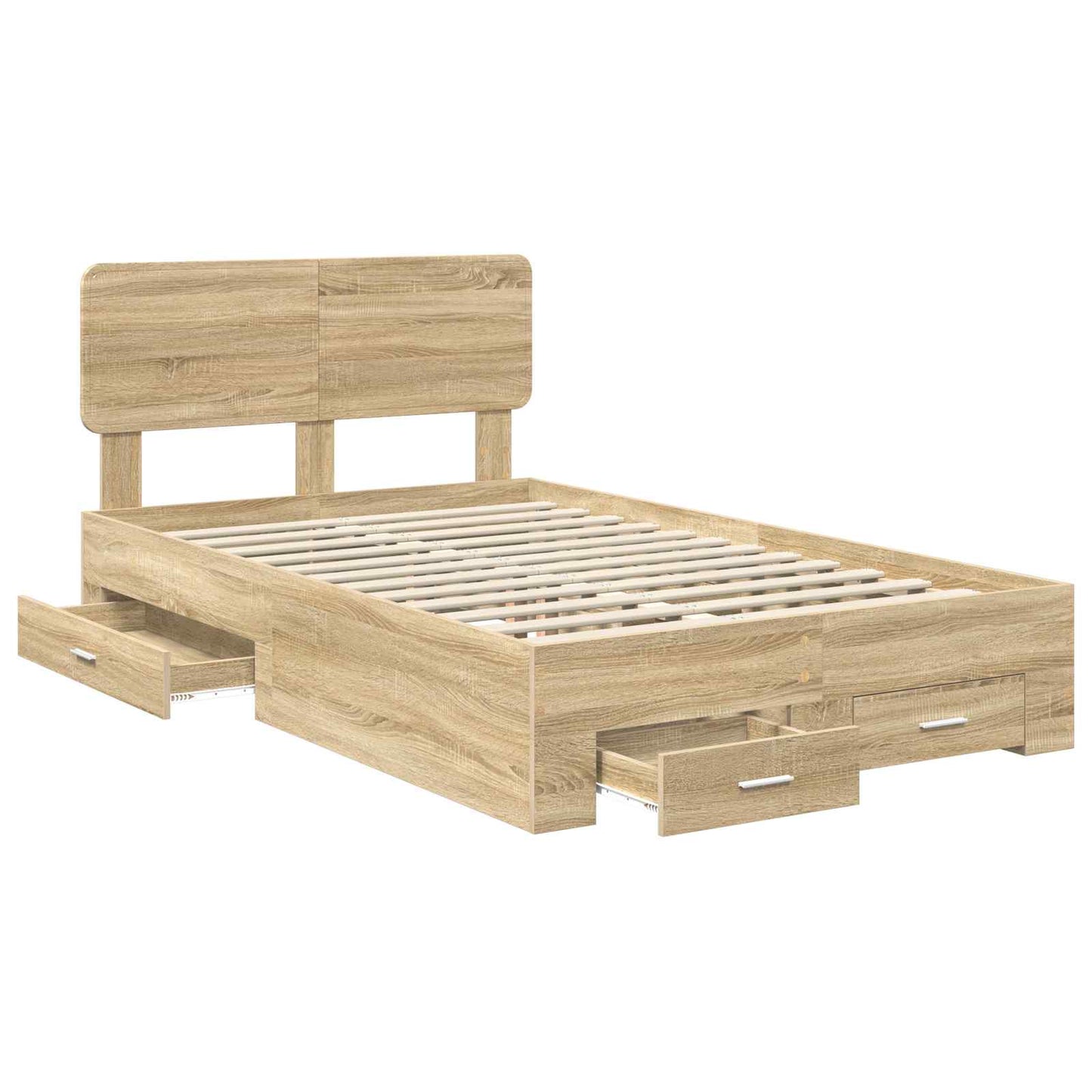 vidaXL Bed Frame with Drawer Sonoma Oak 120 x 200 cm Engineered Wood 5