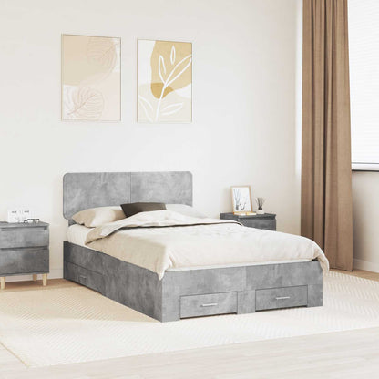 vidaXL Bed Frame Concrete Grey 120 x 200 cm Engineered Wood 1