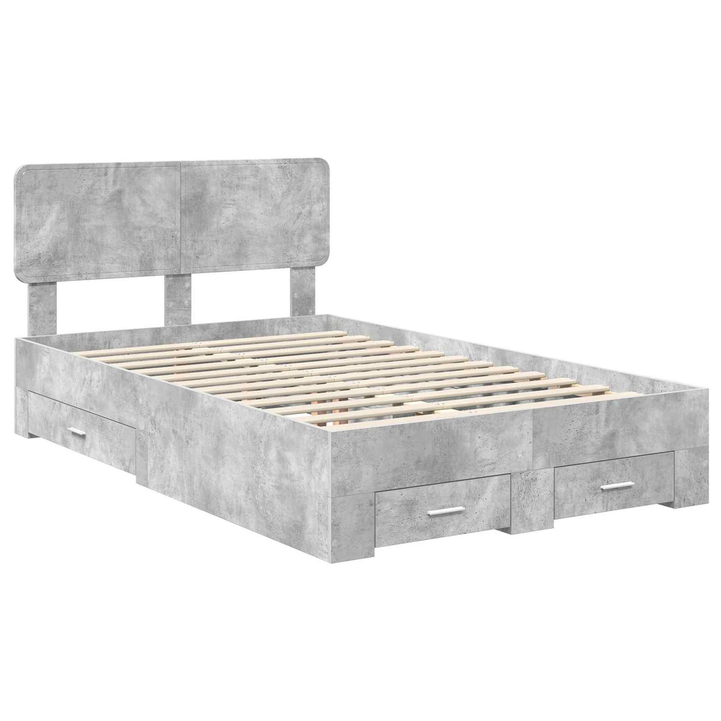 vidaXL Bed Frame Concrete Grey 120 x 200 cm Engineered Wood 4