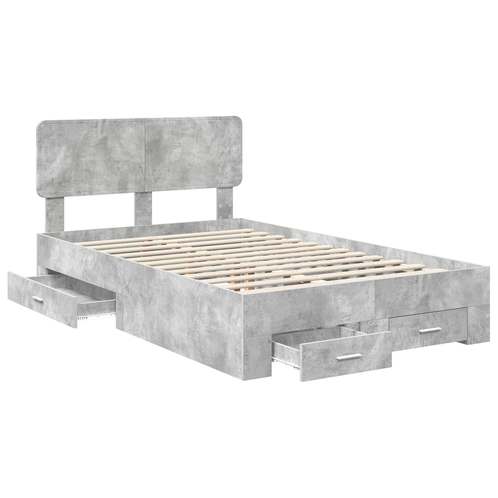 vidaXL Bed Frame Concrete Grey 120 x 200 cm Engineered Wood 5