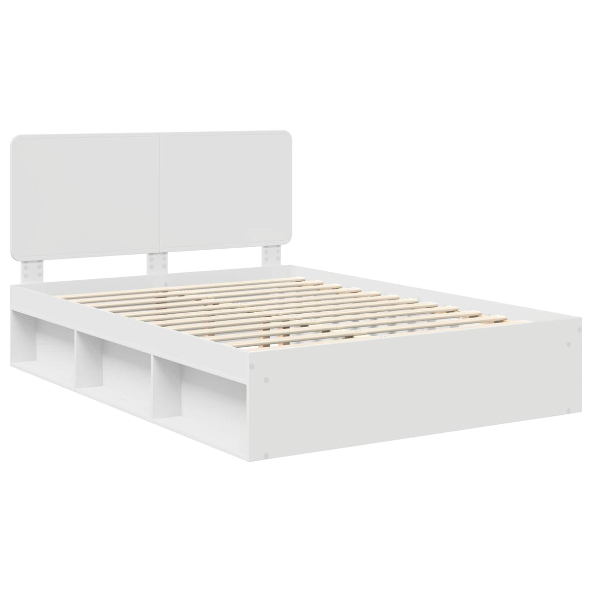 vidaXL Bed Frame with Headboard White 140 x 190 cm Solid Pine Wood 4