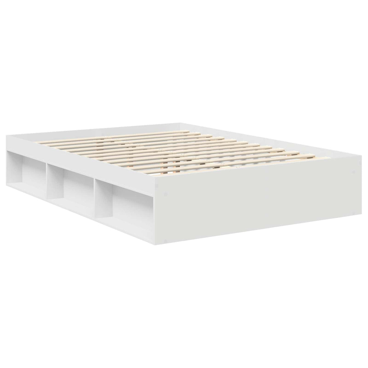 vidaXL Bed Frame with Headboard White 140 x 190 cm Solid Pine Wood 5