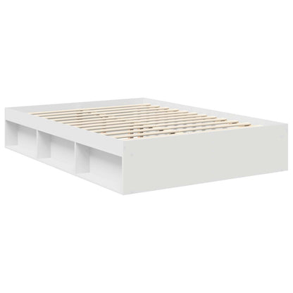 vidaXL Bed Frame with Headboard White 140 x 190 cm Solid Pine Wood 5