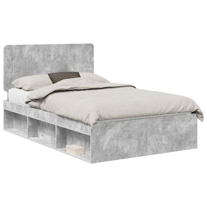 vidaXL Bed Frame Concerte Grey 135 x 190 cm Solid Pine Wood 2