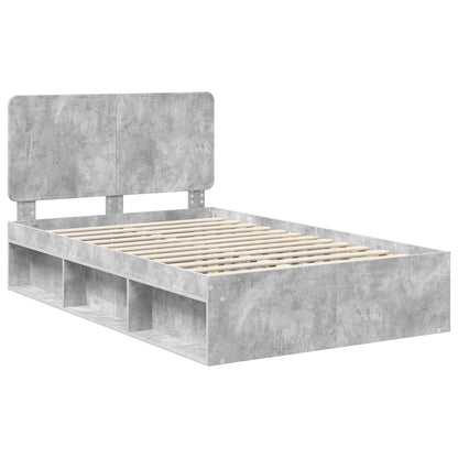 vidaXL Bed Frame Concerte Grey 135 x 190 cm Solid Pine Wood 4