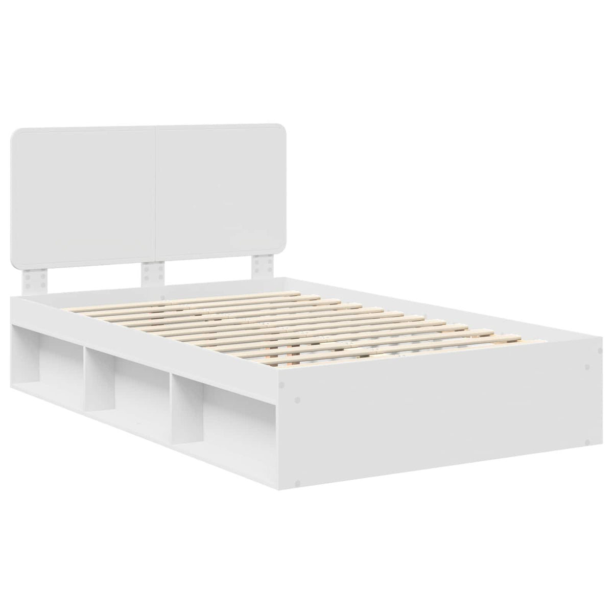 vidaXL Bed Frame with Headboard White 120 x 200 cm Solid Pine Wood 4