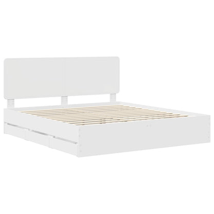 vidaXL Bed Frame with Drawer White 180 x 200 cm Engineer Wood 4