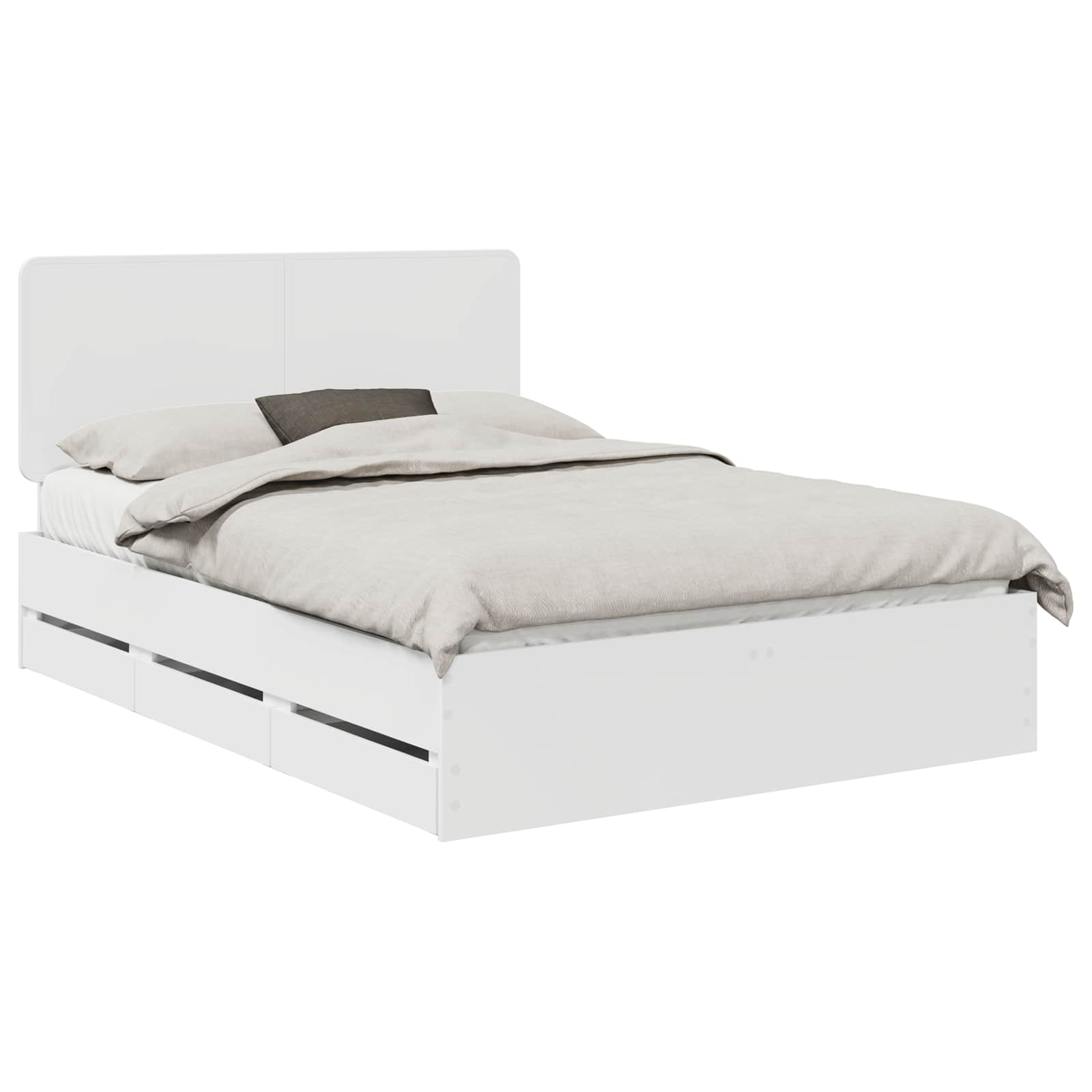 vidaXL Bed Frame with Drawer White 160 x 200 cm Engineer Wood 2