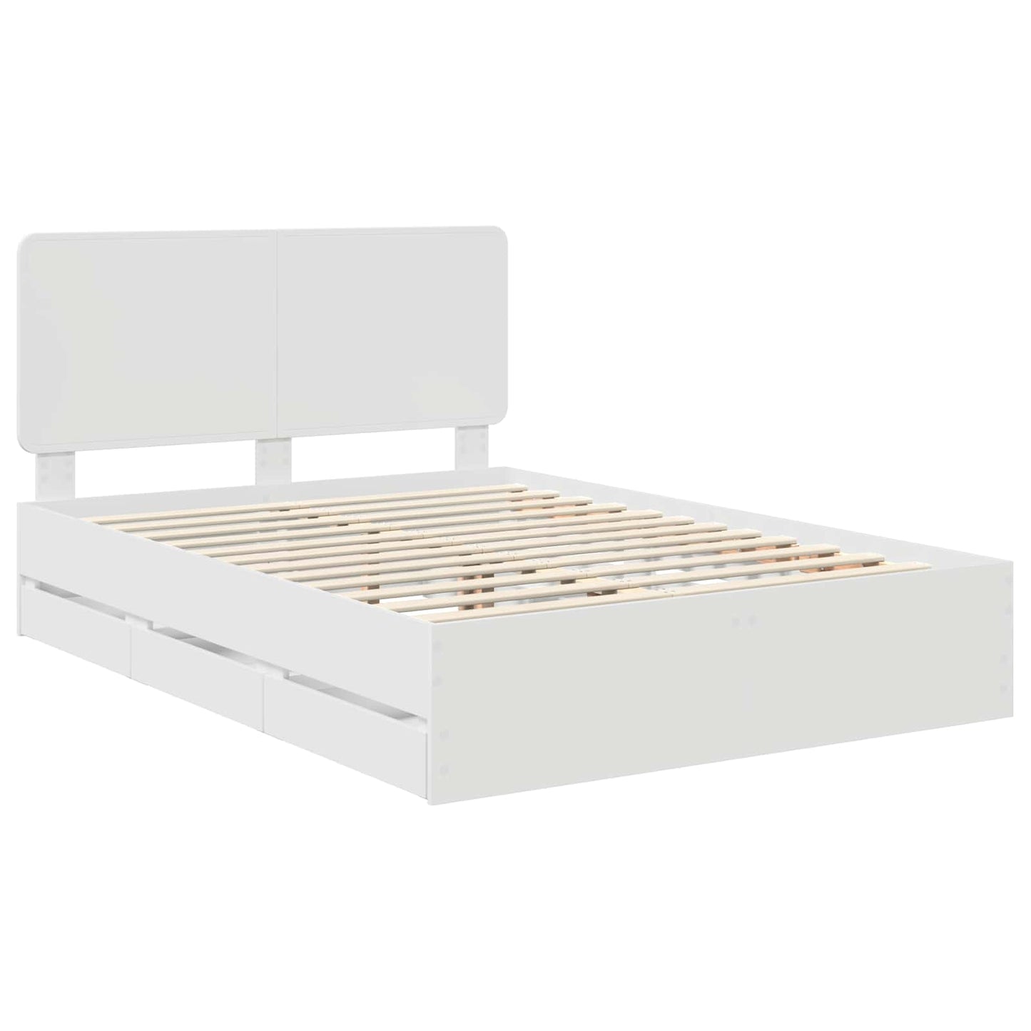 vidaXL Bed Frame with Drawer White 160 x 200 cm Engineer Wood 4