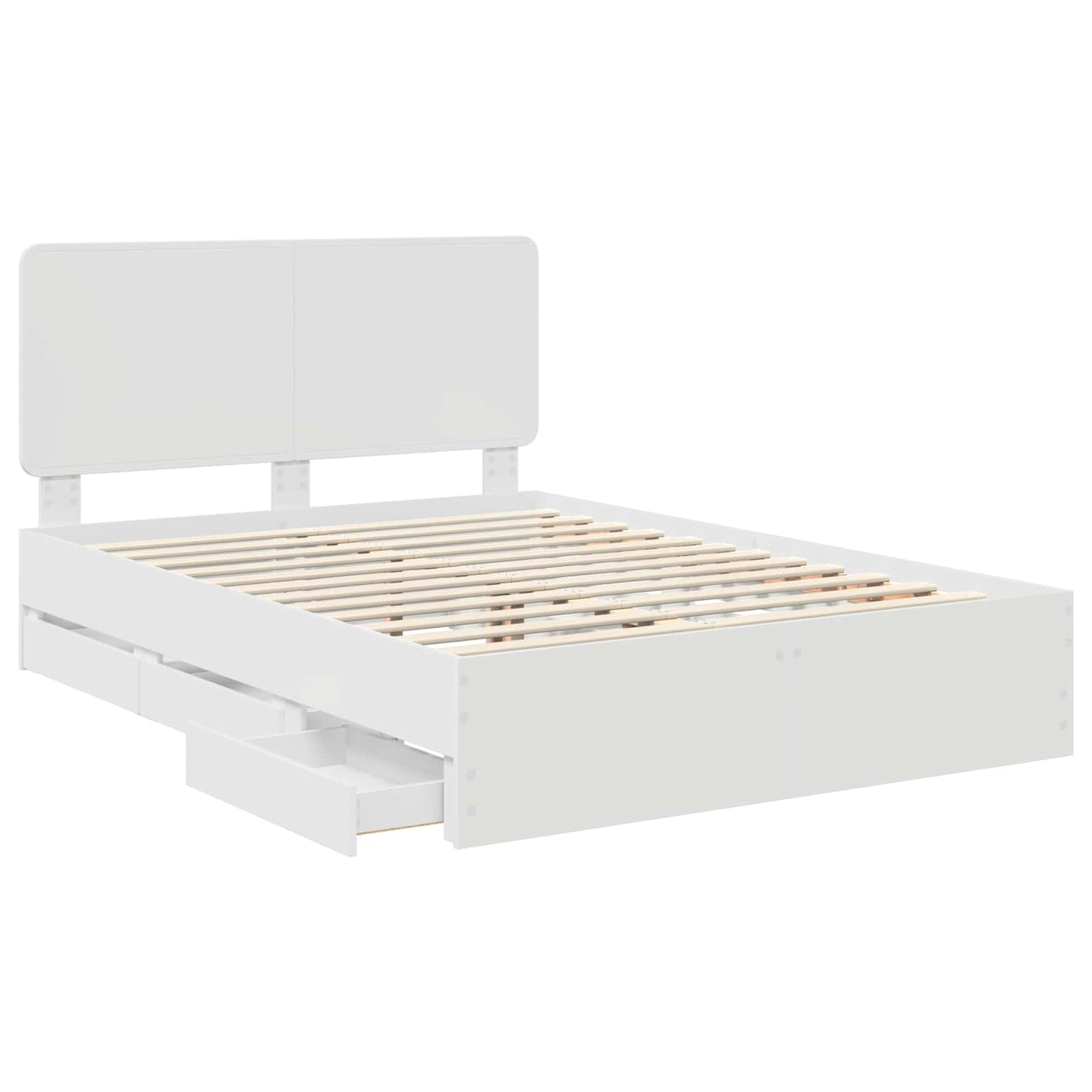 vidaXL Bed Frame with Drawer White 160 x 200 cm Engineer Wood 5