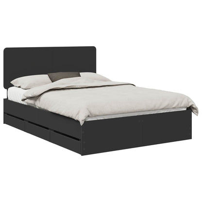 vidaXL Bed Frame with Drawer Black 160 x 200 cm Engineer Wood 2