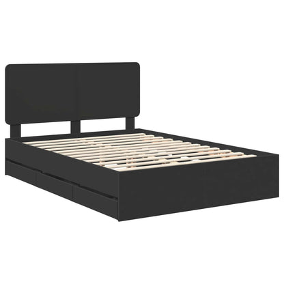vidaXL Bed Frame with Drawer Black 160 x 200 cm Engineer Wood 4
