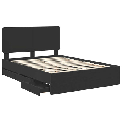 vidaXL Bed Frame with Drawer Black 150 x 200 cm Engineer Wood 5