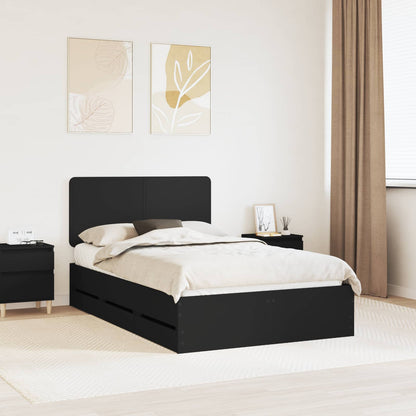 vidaXL Bed Frame with Drawer Black 120 x 190 cm Engineer Wood 1
