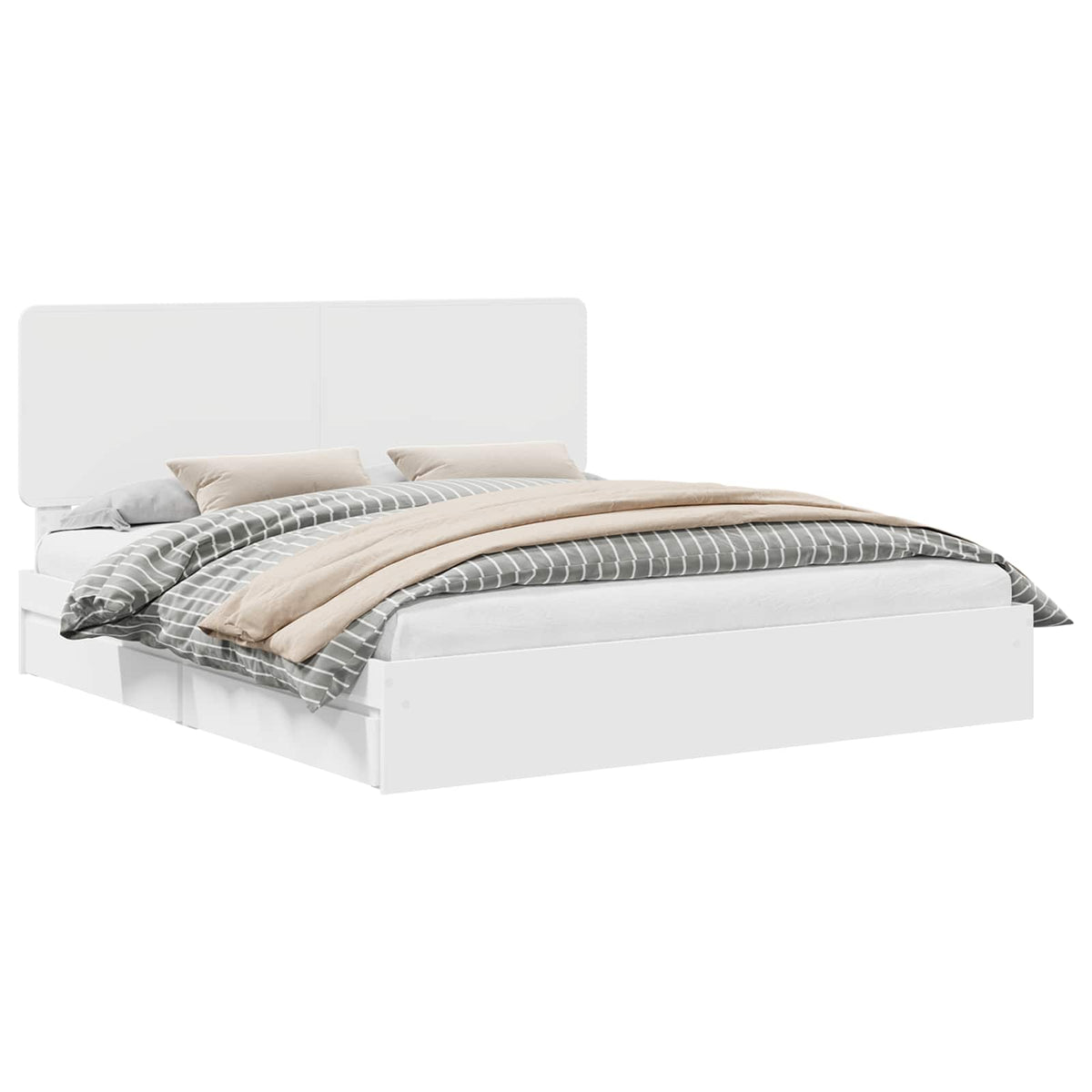 vidaXL Storage Bed with Drawer White 180 x 200 cm Engineered Wood 2